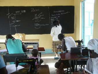 First day of training in clothing manufacture